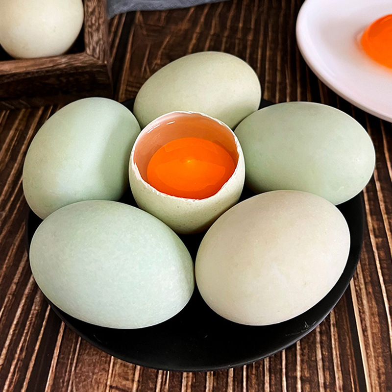 6/40 fresh green-skinned eggs, non-goose eggs.