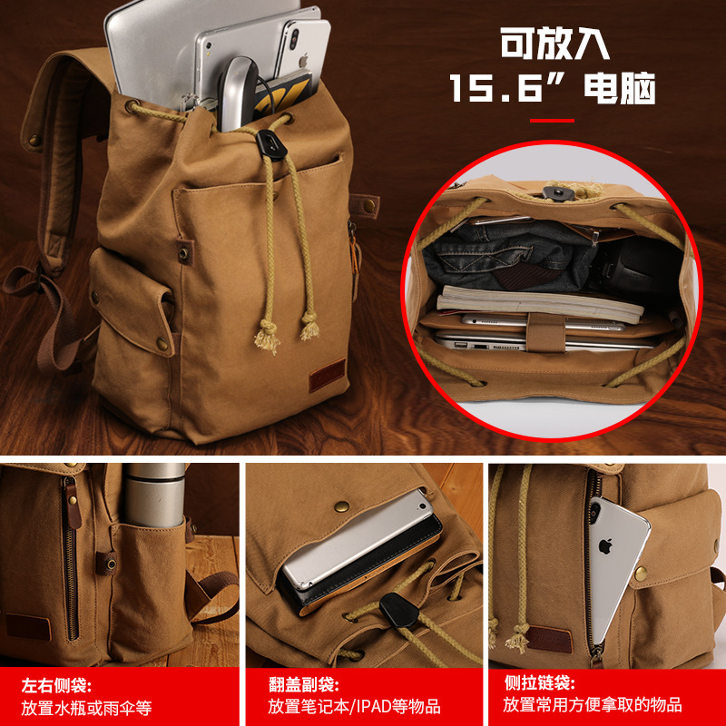 หนังสือสองเล่มสําหรับนักเรียนมัธยมศึกษา, กระเป๋าผ้าใบบนคอมพิวเตอร์สําหรับการเดินทางและเป้ว่างขนาดใหญ่