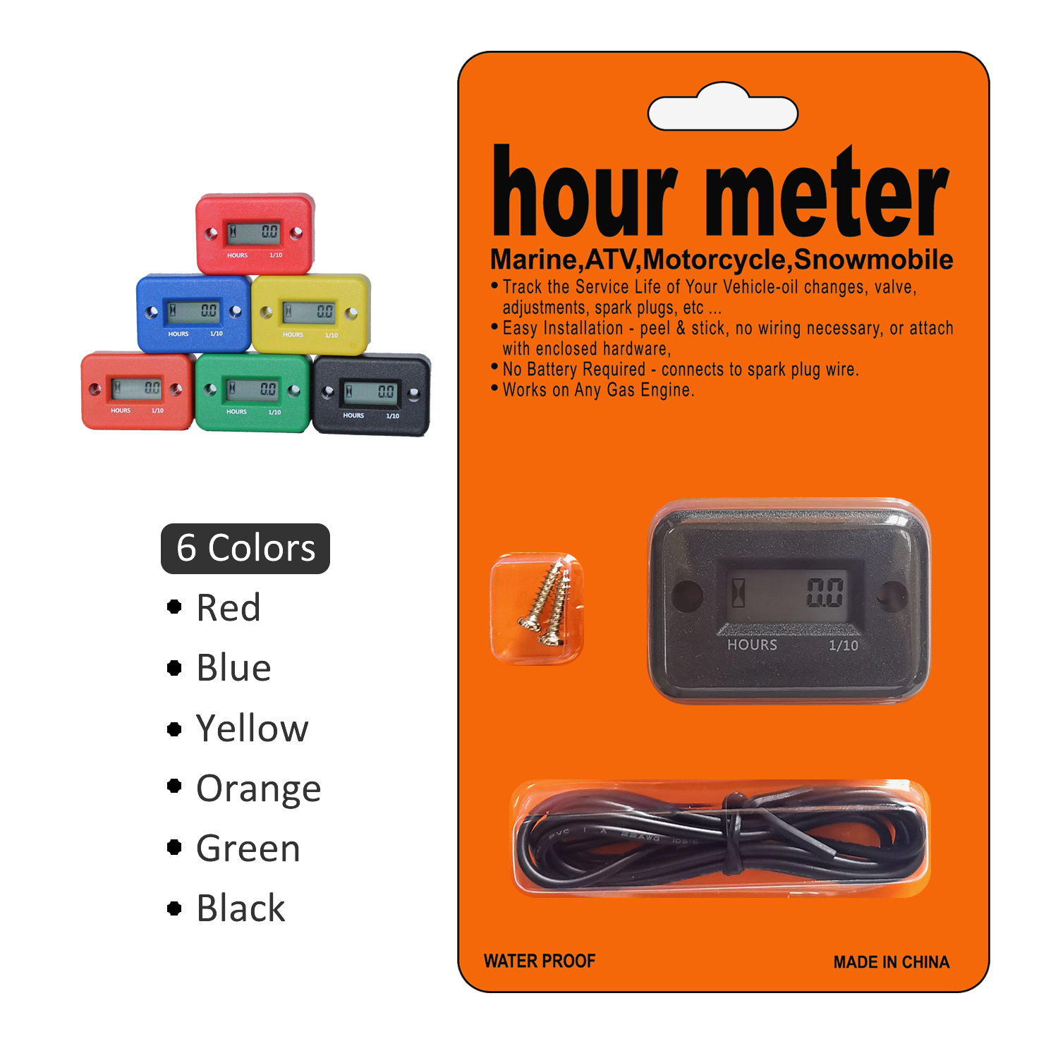 hour meter 摩托车累计计时器 数显计时表 工业计时 防水 累时器