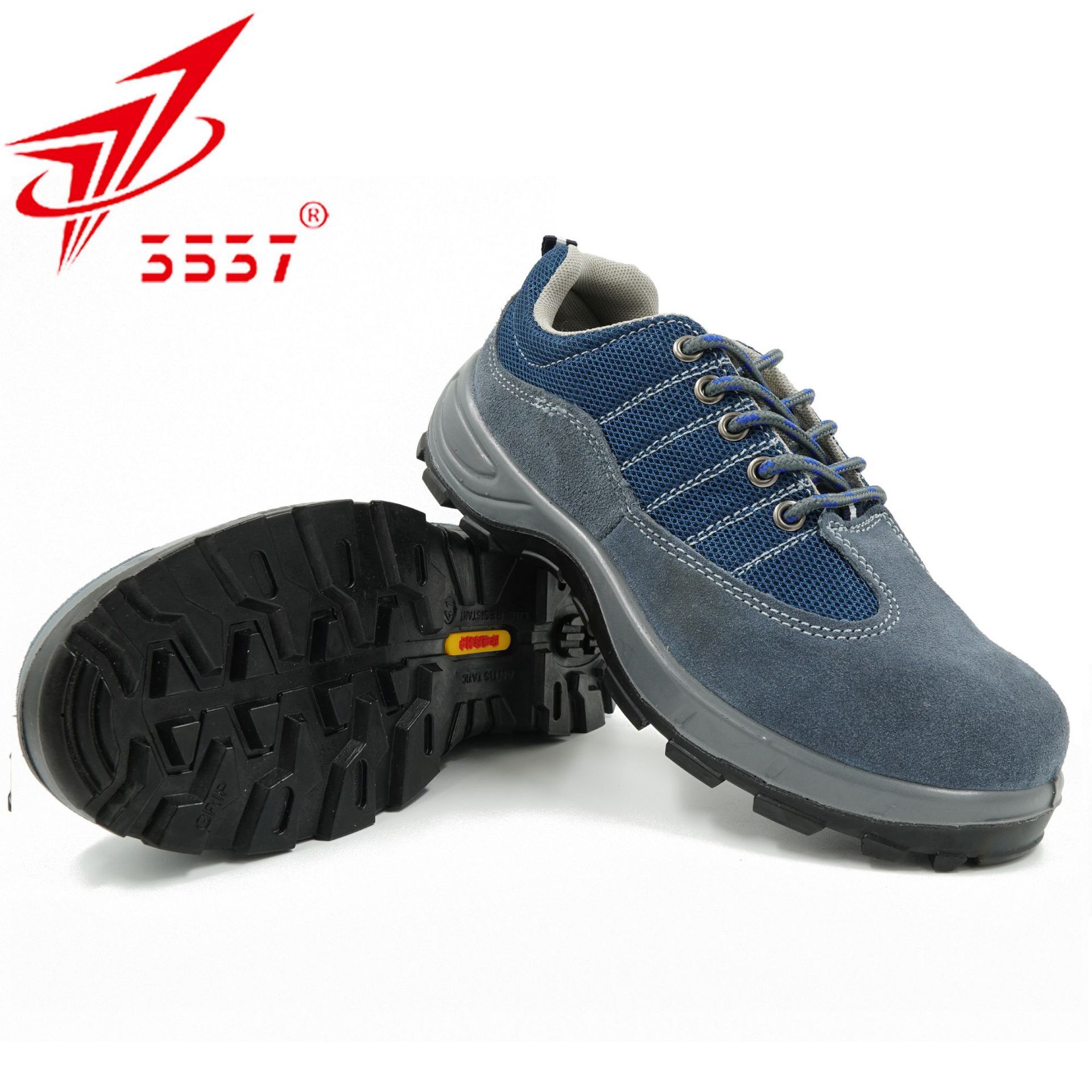 The factory's shoes are protected against stomping through stabbing and skimper steel.