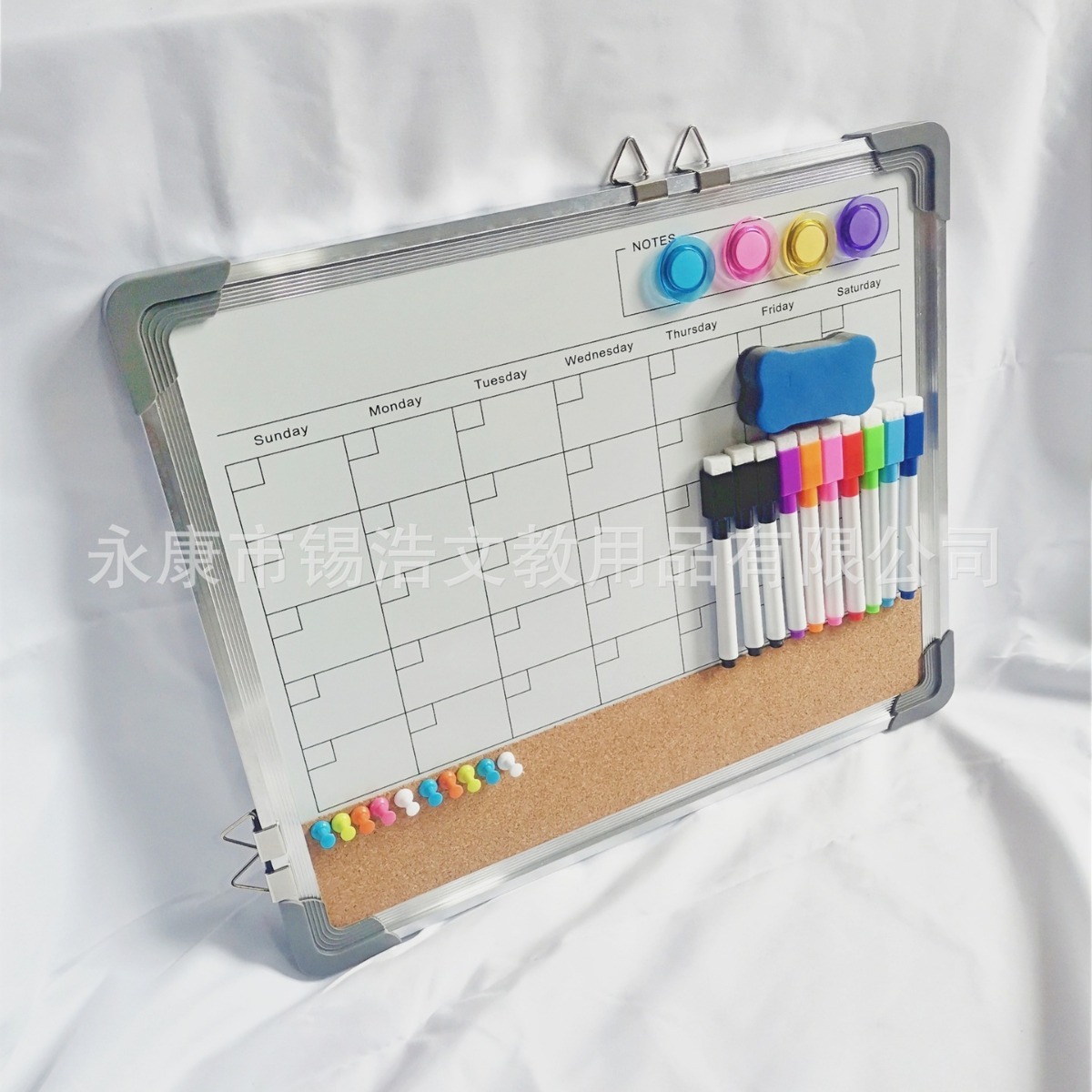 Aluminium calendar combo board message board for double-sided whiteboard for home office 32*40CM