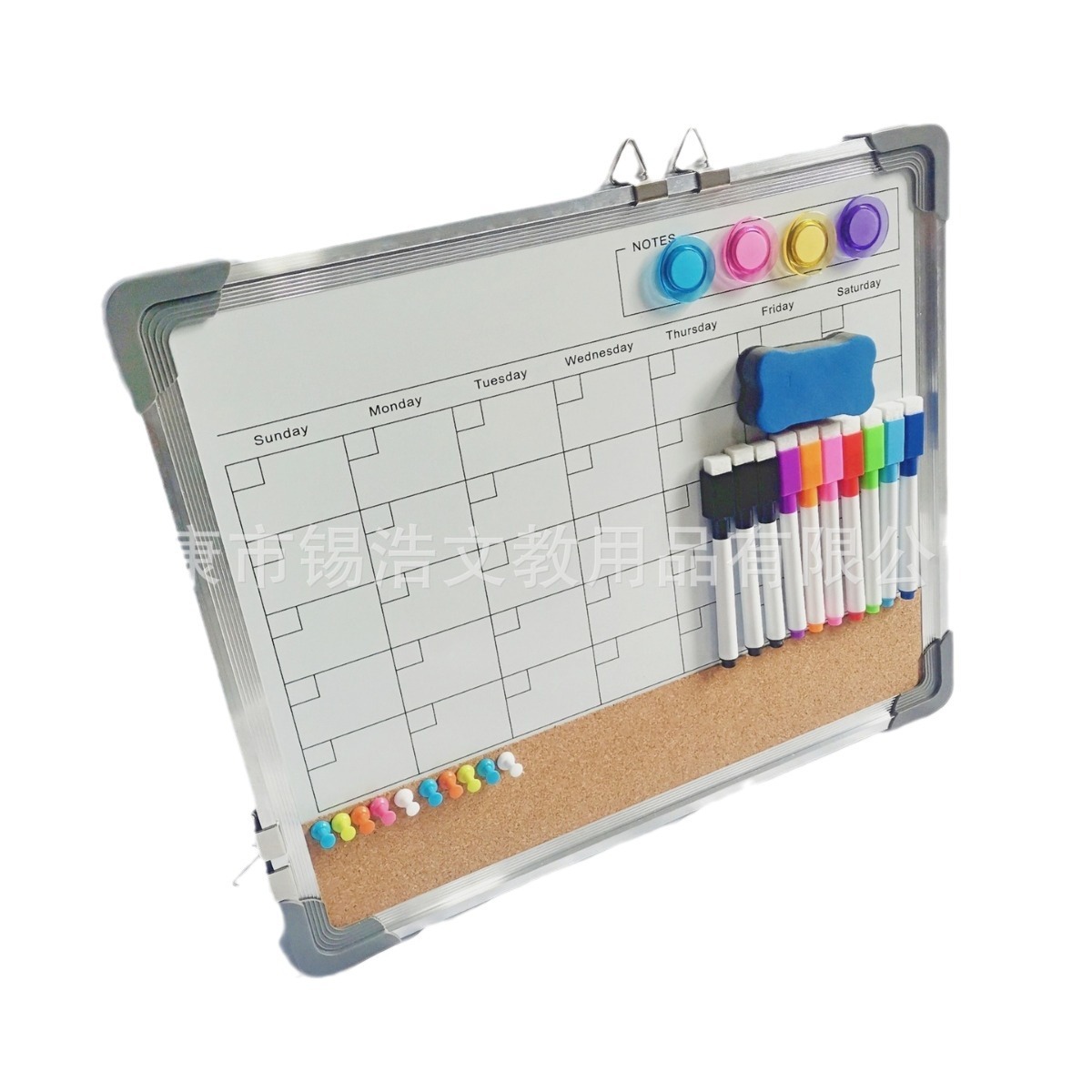 Aluminium calendar combo board message board for double-sided whiteboard for home office 32*40CM