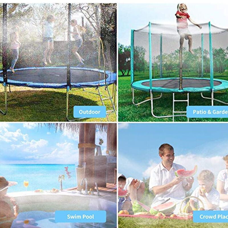 Máy phun nước, làm vườn mát hơn.
