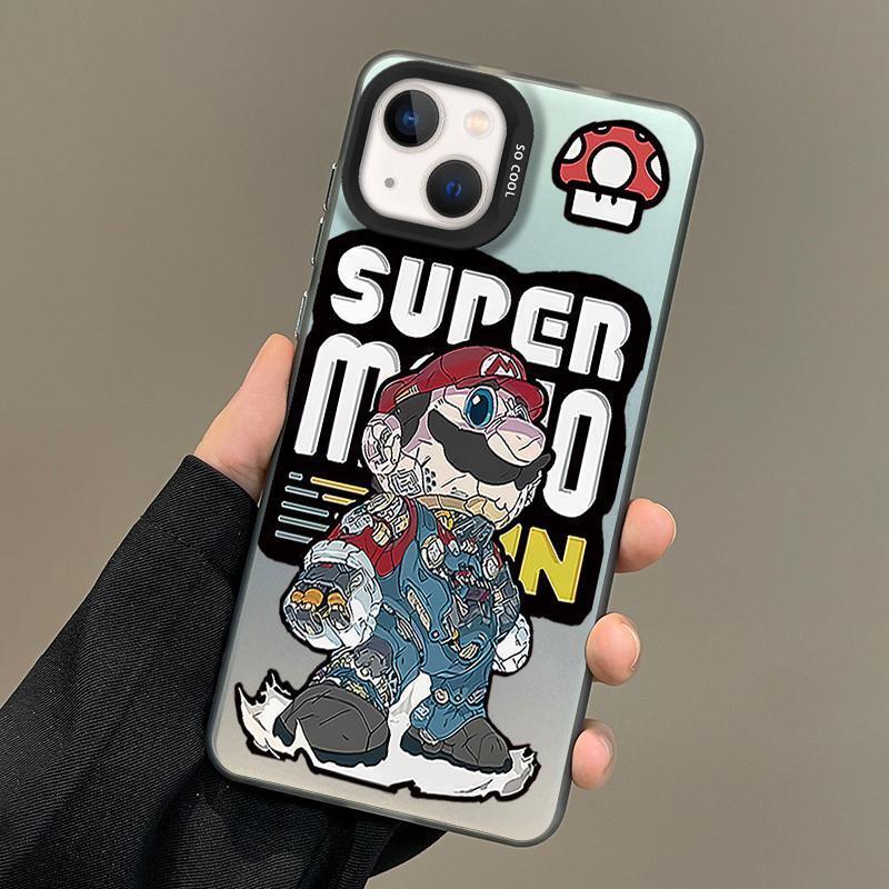 Application of the iPhone15 phone shell against double-defeated silver shell full-pack protection of the hard-shell torn Mario tide