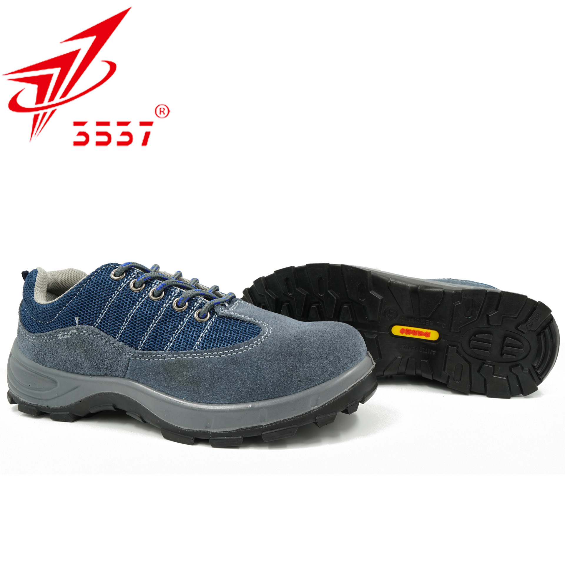 The factory's shoes are protected against stomping through stabbing and skimper steel.