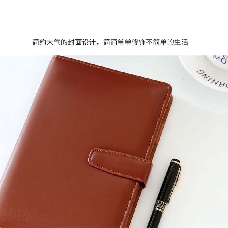 The records of the business meetings of the leather business office are personalized to make the logo feel.