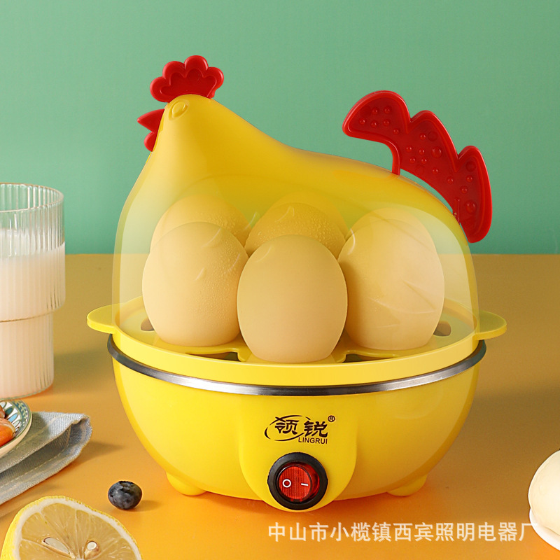 Multi-purpose boiler mini-egg home with a chicken-cooked egg-cooker with a hen.