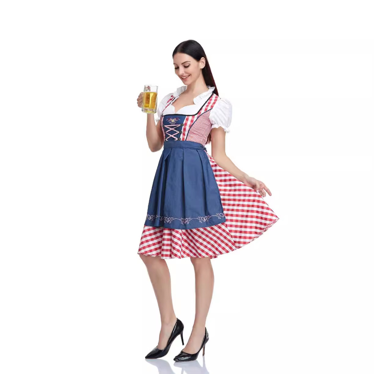 啤酒節服裝促銷服萬聖節女傭制服酒吧侍女裝性感迷你連衣裙dirndl