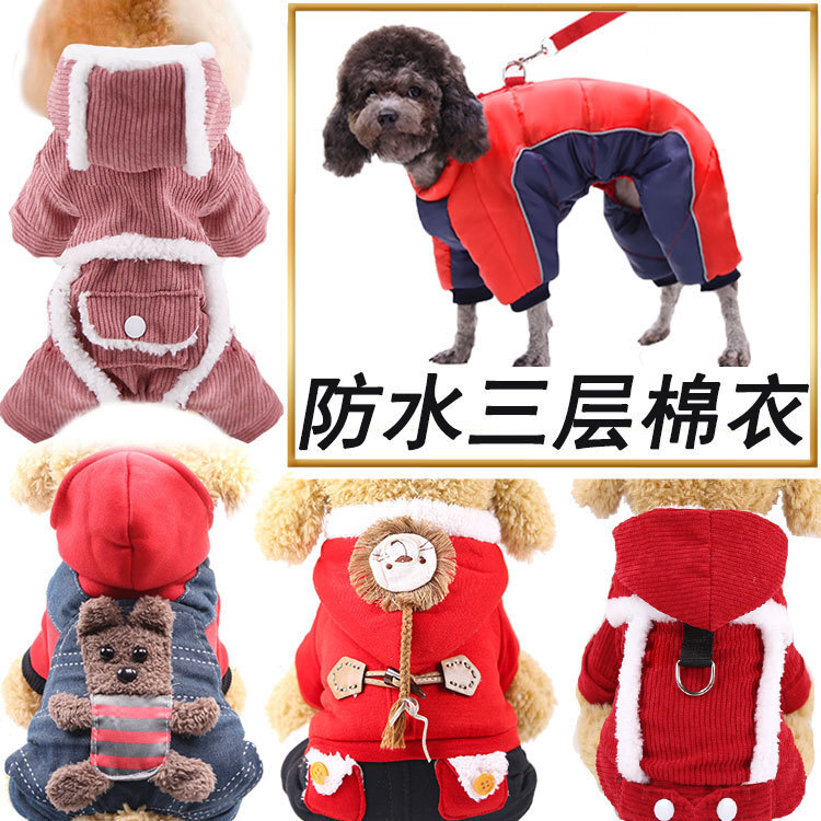 Cậu bé gấu với con chó 4 chân Teddy Cats, thú nuôi với đồ tiếp tế.