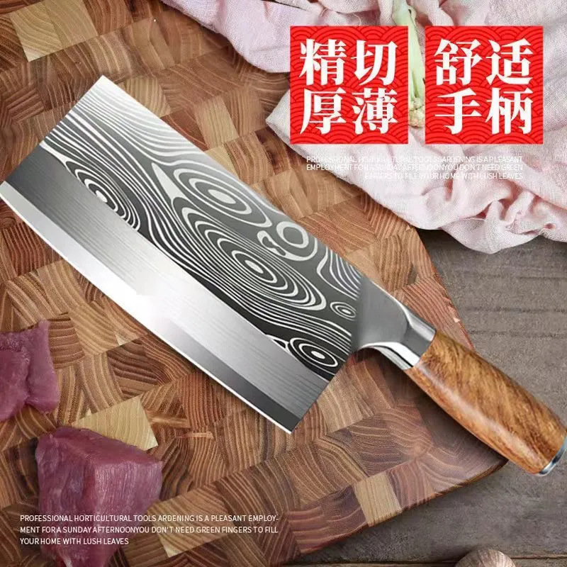The factory is selling pear sticks and cutting them with a knife and a steel kitchen knife.