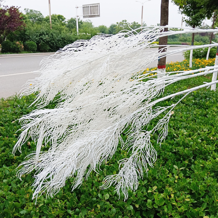 仿真雾凇迷雾草婚庆造景粉黛塑料花长杆凤尾草 婚礼