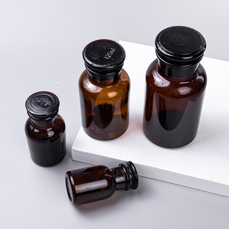 브라운 모래 scrutinized 작은 유리병, 빛 보호된 저장 병, 가정 소유 약 sub-medicines, 차 착색된 유리 넓은 살포 병