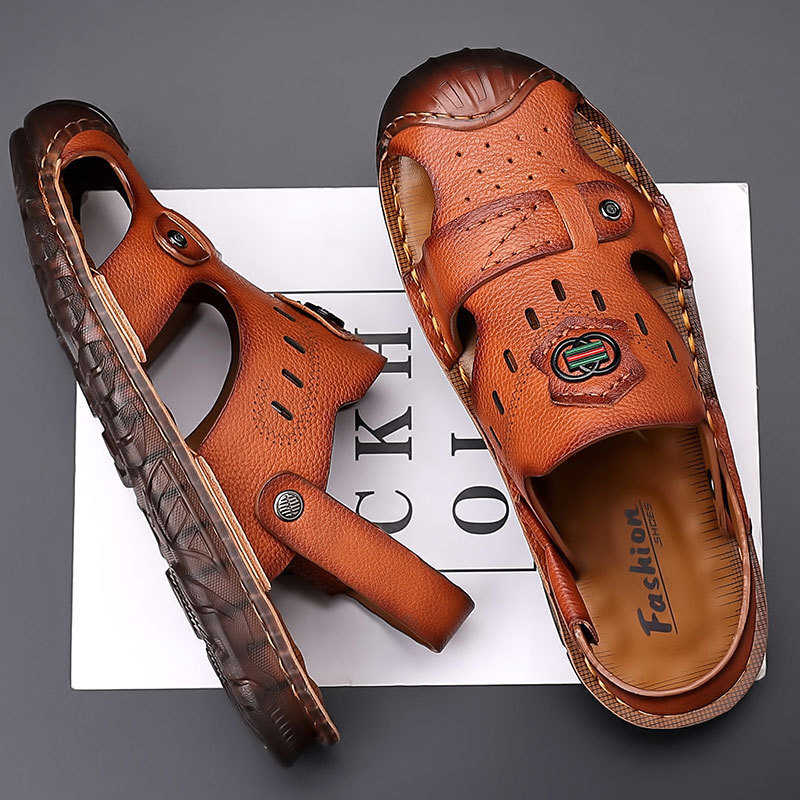 In the summer, the man with the sandals wears the hips and the sandals, and the man with the leather and sandals, the man with the leather and the sandals.