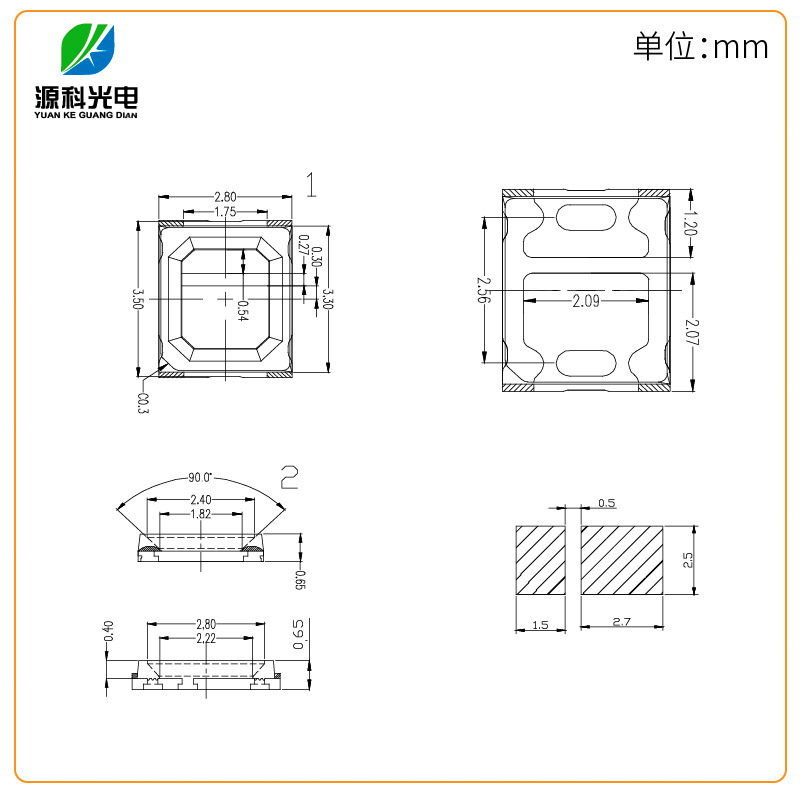 The factory supplies 2835 yellow light 0.2W stickers for led beads.