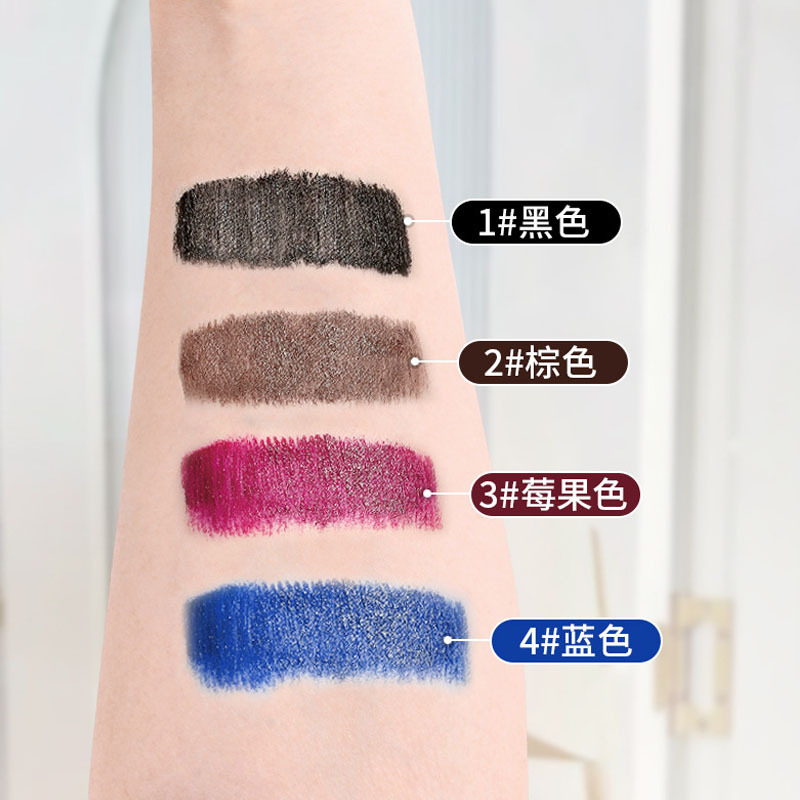 Cái ống màu bạc nhỏ màu mascara, kem chống mồ hôi cực kỳ dài, khô, tóc xoắn.