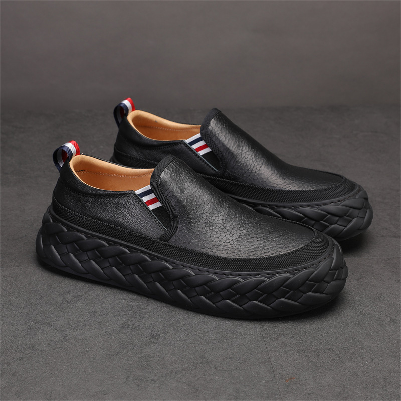 A man with a pair of shoes is a man with real shoes.
