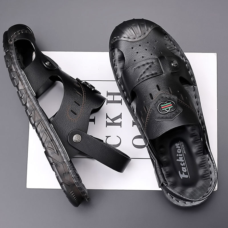 In the summer, the man with the sandals wears the hips and the sandals, and the man with the leather and sandals, the man with the leather and the sandals.
