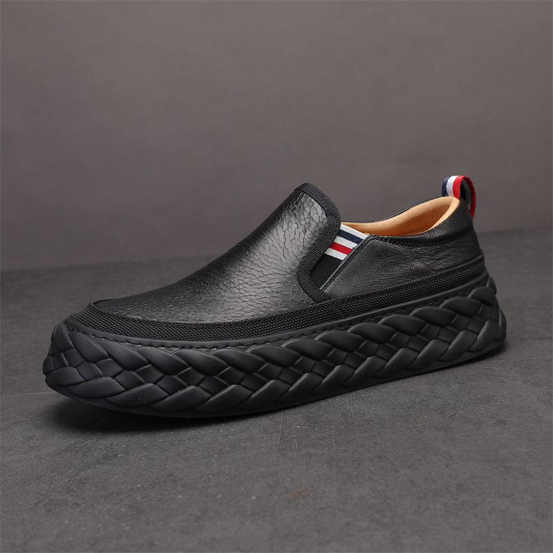 A man with a pair of shoes is a man with real shoes.