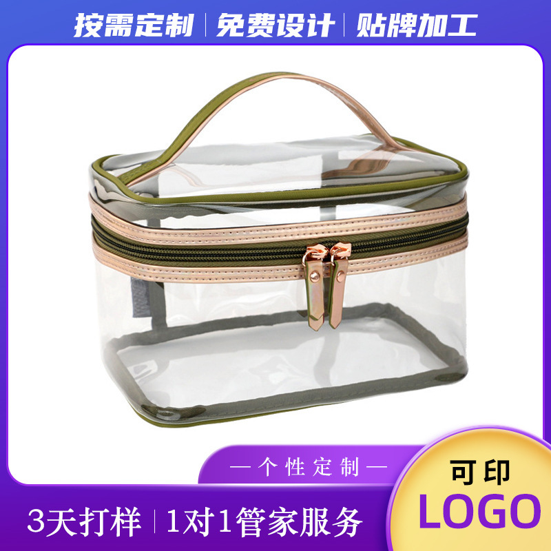 Transparent waterproof PVC packs of cosmetics for travel and washing