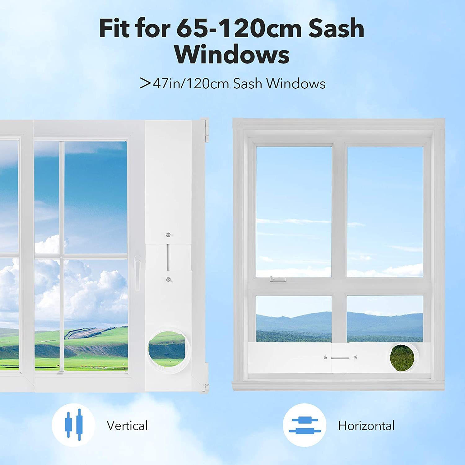 Bộ điều chỉnh điều chỉnh không khí di động 150 mm phẳng, khối gió 43 cm làm mịn khung cửa sổ