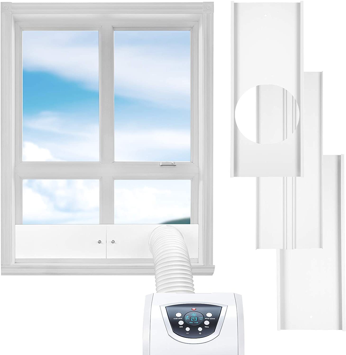 Bộ điều chỉnh điều chỉnh không khí di động 150 mm phẳng, khối gió 43 cm làm mịn khung cửa sổ