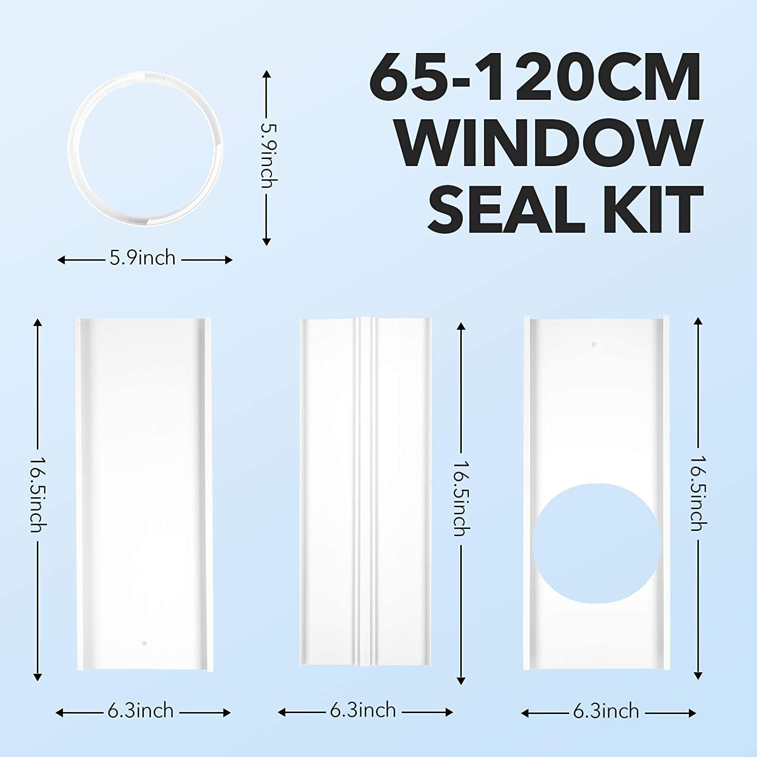 Bộ điều chỉnh điều chỉnh không khí di động 150 mm phẳng, khối gió 43 cm làm mịn khung cửa sổ