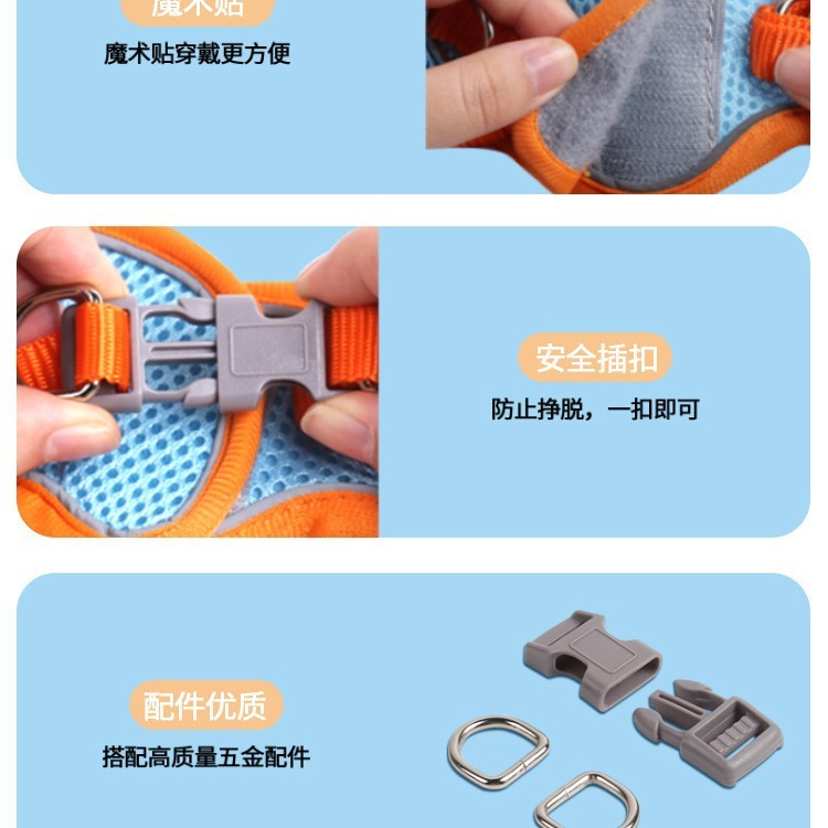 Một con thú cưng phản xạ kéo dây vào ngực.