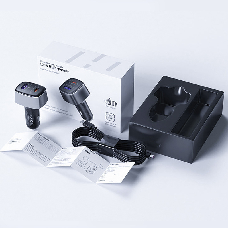 Trình nạp điện phương tiện 100W PD+QC3.0 hoàn toàn tương thích với đĩa USB đa mục đích