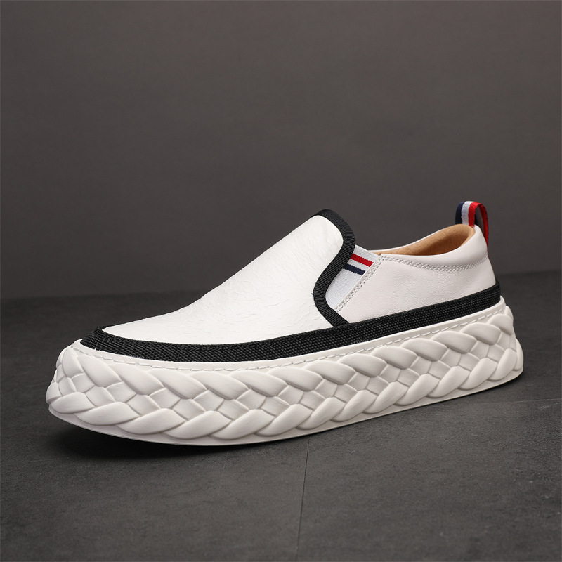A man with a pair of shoes is a man with real shoes.