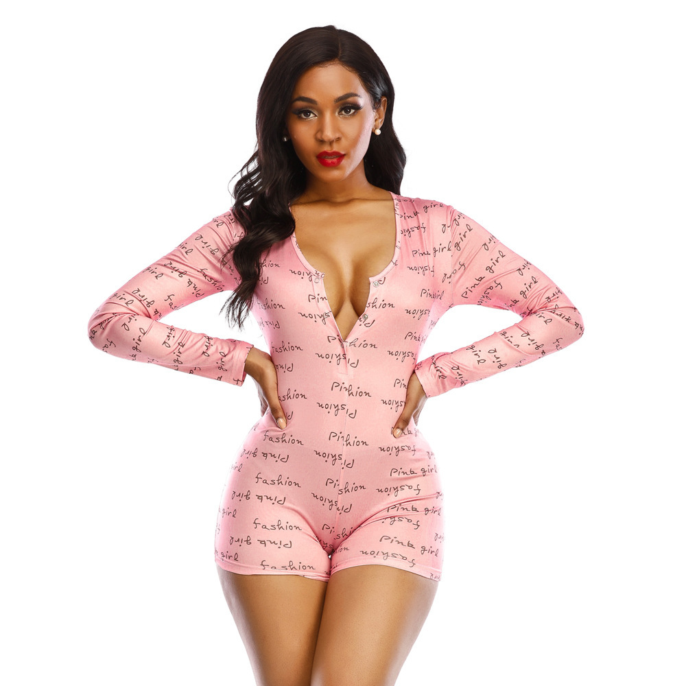 Amazonian Cross-bright thương mại nước ngoài, mùa xuân và mùa hè, sexy Lady, Pyjamas, Mỹ và Mỹ, V, Hoa Kỳ-Sleeved dài, mái ấm gia đình