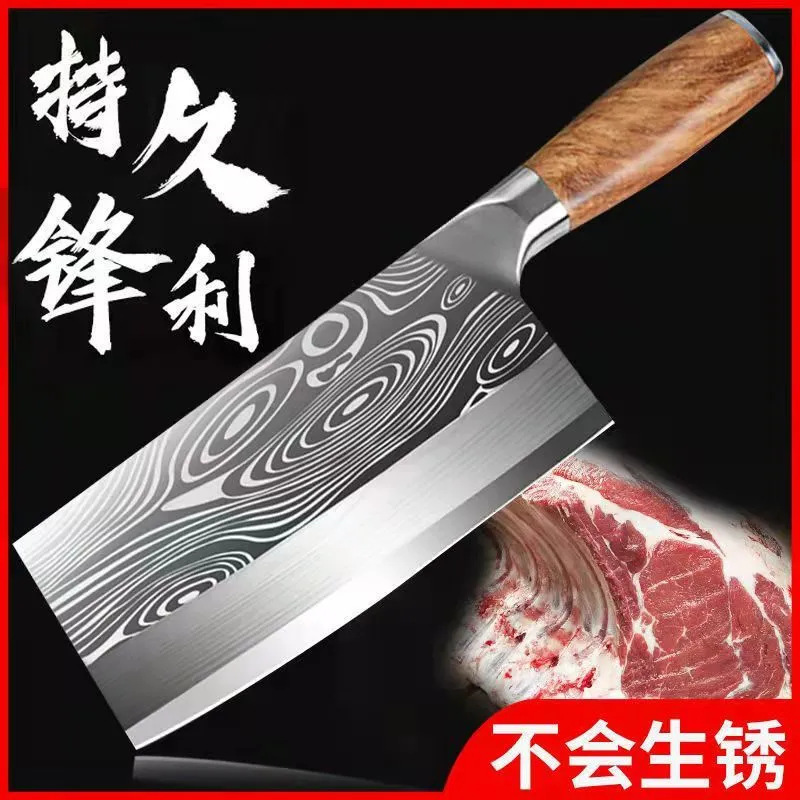 The factory is selling pear sticks and cutting them with a knife and a steel kitchen knife.