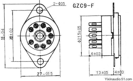 搭棚9脚GZC9-F-G陶瓷镀金电子管座小九脚管插座 用EL84 ECC83 等