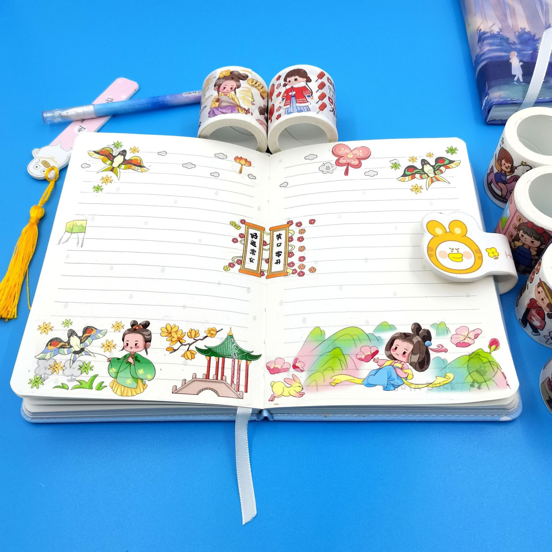 Dầu và băng keo đặc biệt, băng keo pha lê, hoạt hình 3D cho cuộc hôn nhân của cô gái đáng yêu.