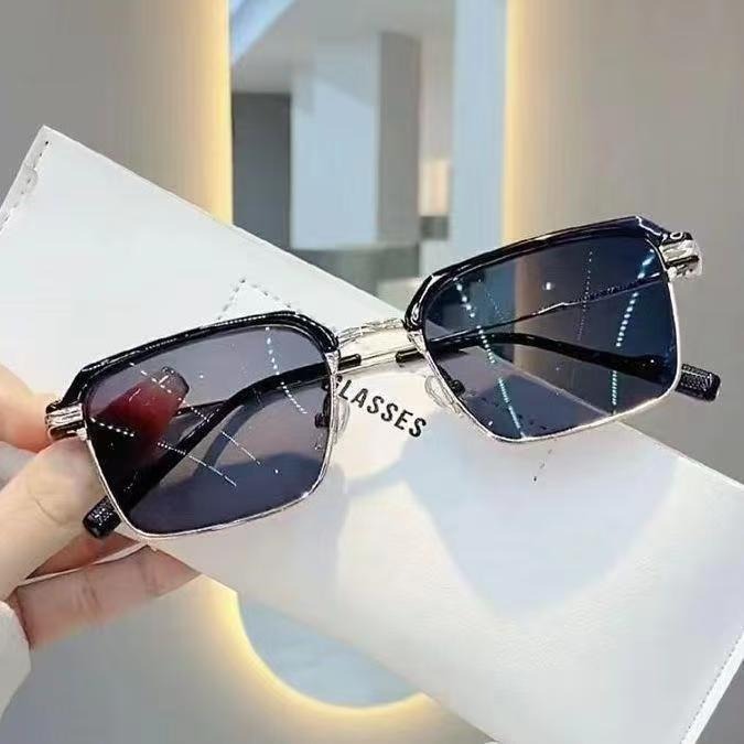 New, high-resolution blue-light-old glasses, fashion-brow-brow-brow-box metal-blank glasses, business-blank-blank glasses.