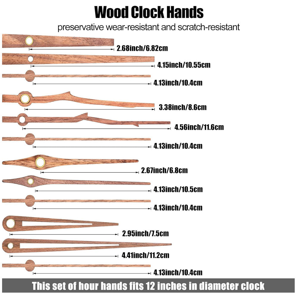 Cross-border explosion of DIY silent clock core clock sweep core with 12 inches of black walnut finger.