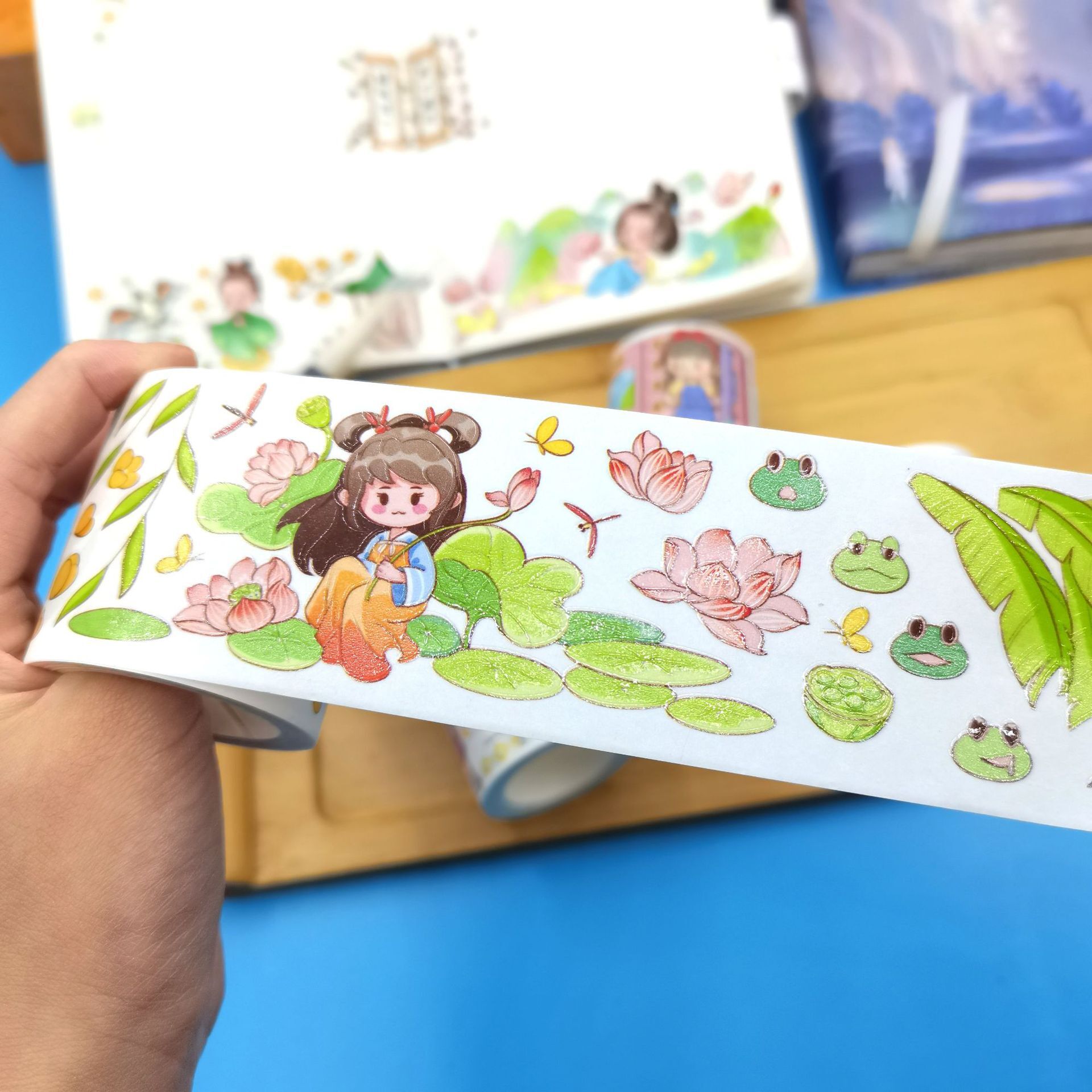 Dầu và băng keo đặc biệt, băng keo pha lê, hoạt hình 3D cho cuộc hôn nhân của cô gái đáng yêu.