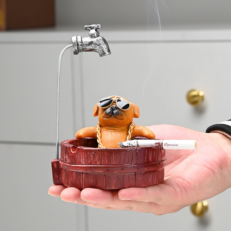 Cartoon Cutie Dog Creative Ashtray. Flying Ashtray Creative Office Decorated Pillage.