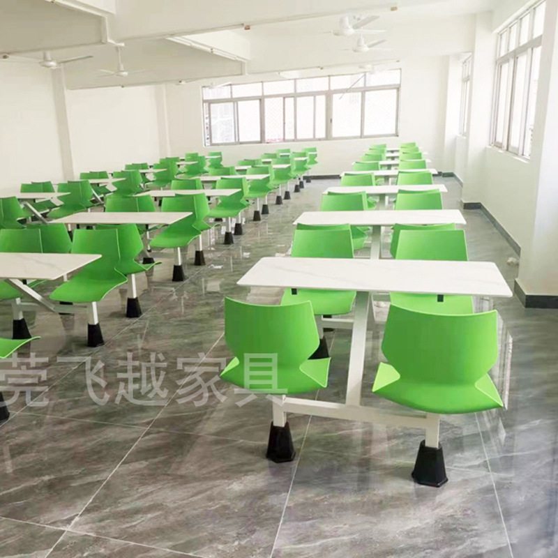 The board table and chair factory employees' canteen school students' canteen table and chair grouping four people by back table and chair