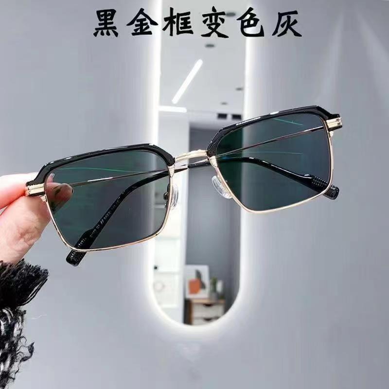 New, high-resolution blue-light-old glasses, fashion-brow-brow-brow-box metal-blank glasses, business-blank-blank glasses.