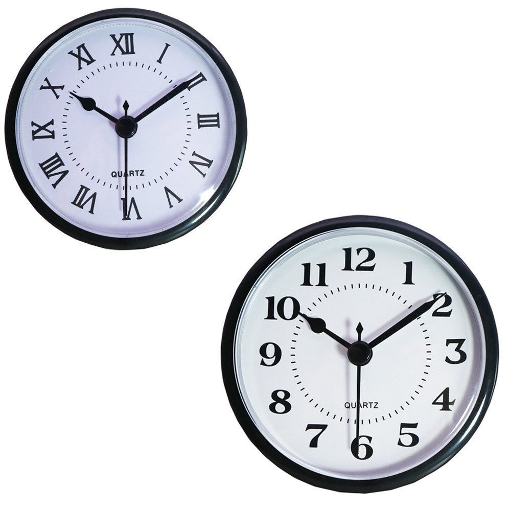 Cross-border new product 90 millimeters in diameter, black hourly craft, embezzled clock chords, embedding clock.