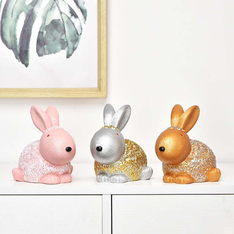 The modern creative rich cartoon rabbit saves money in a jar of lovely living room decoration gifts.