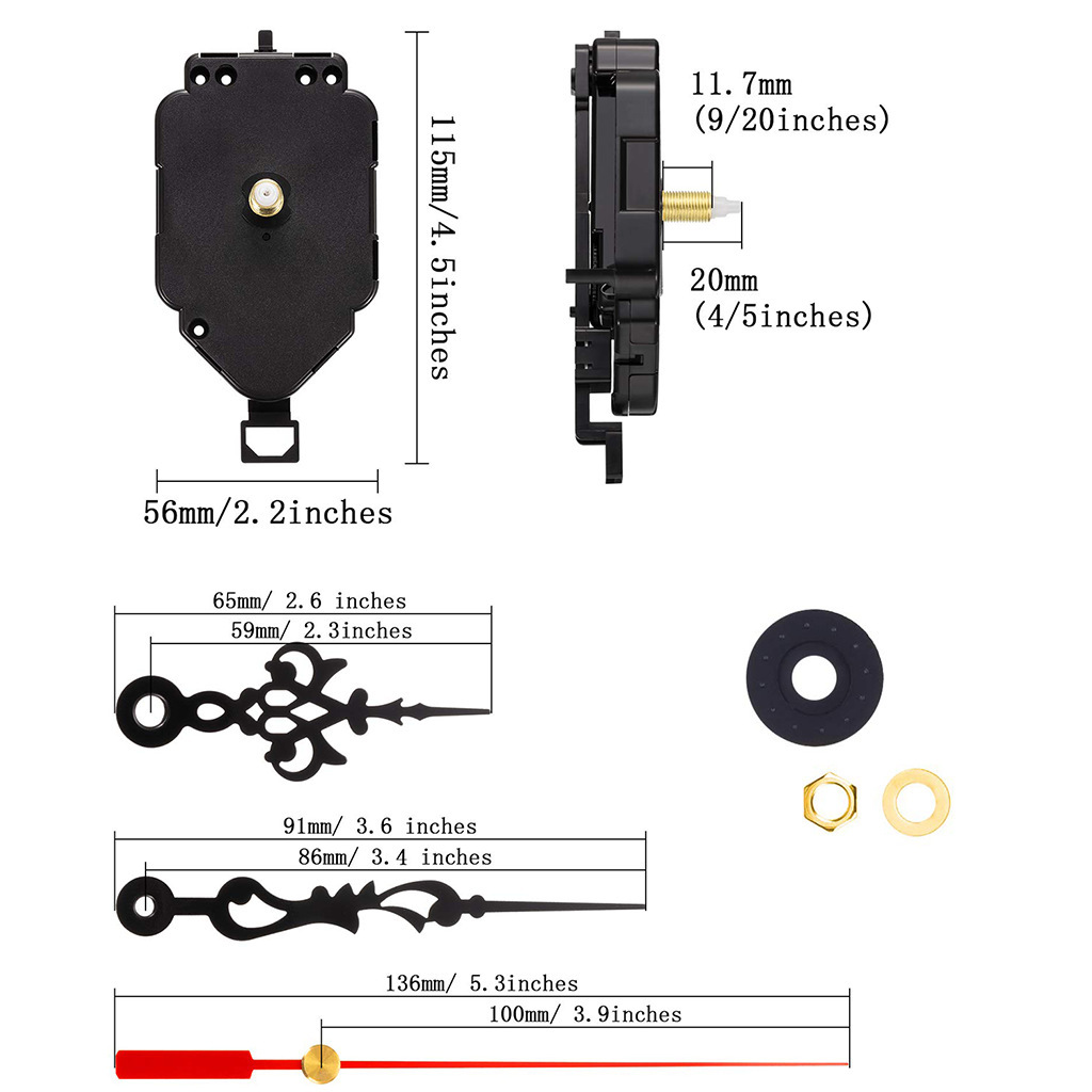 The electrician's new Diy Creative Rock core swinging the clock core right and right + metal needle