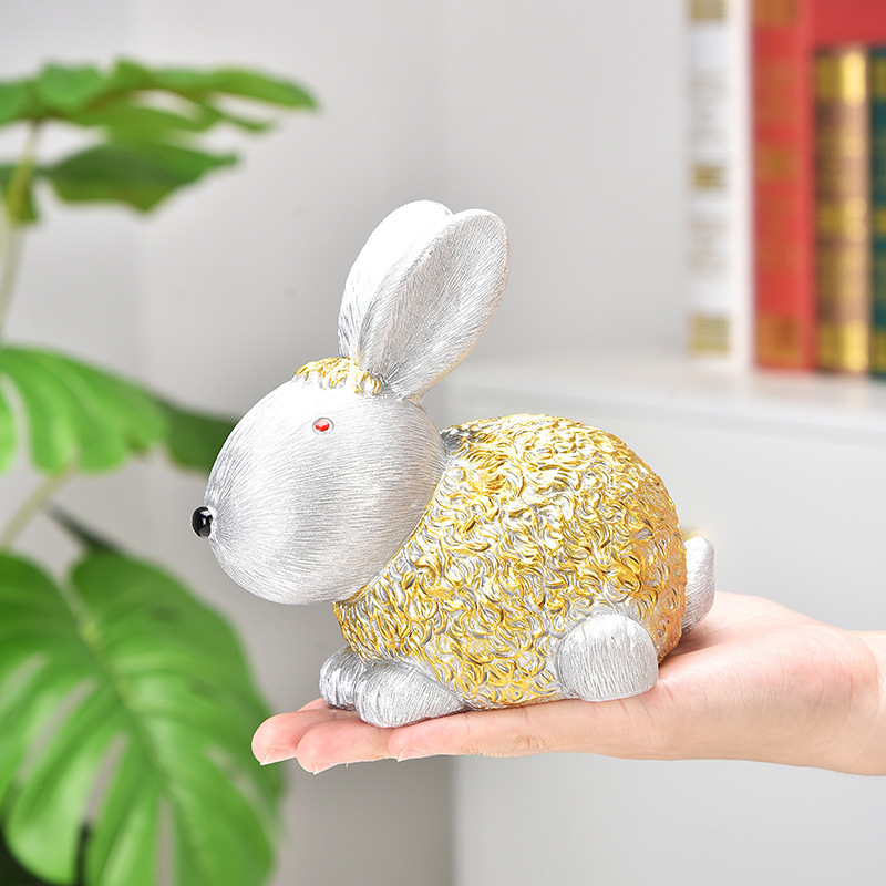 The modern creative rich cartoon rabbit saves money in a jar of lovely living room decoration gifts.