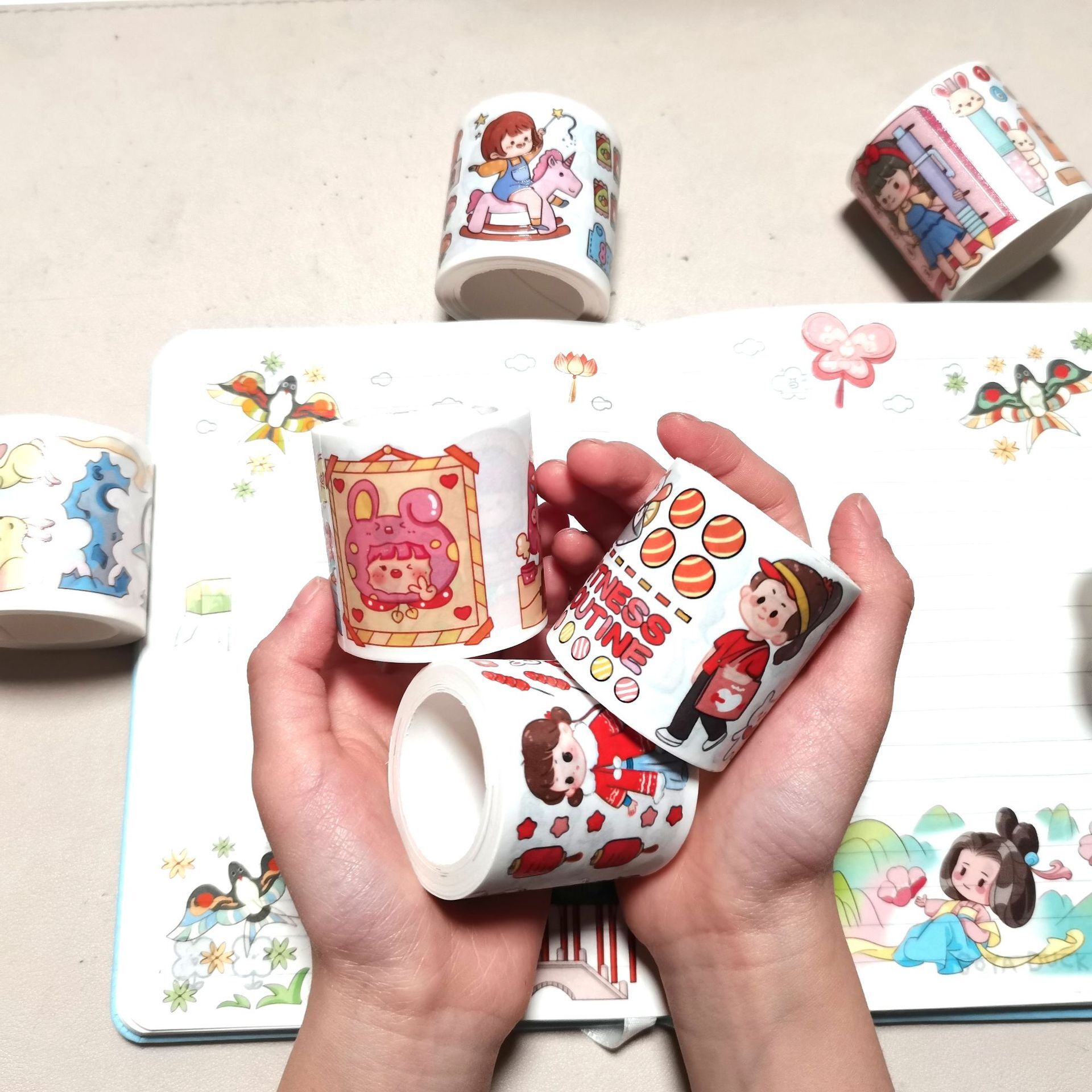 Dầu và băng keo đặc biệt, băng keo pha lê, hoạt hình 3D cho cuộc hôn nhân của cô gái đáng yêu.