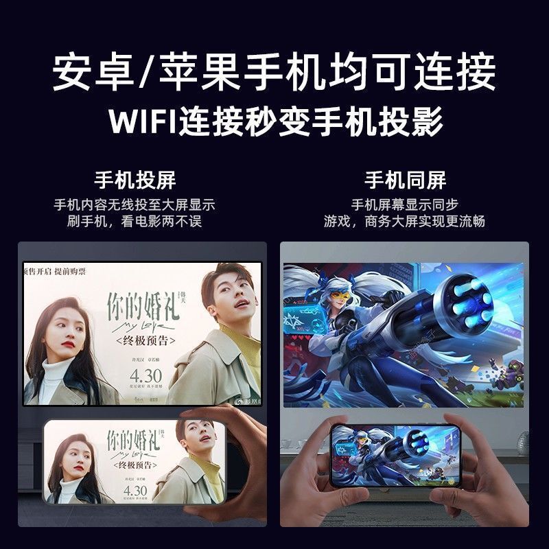 2023 new projector 5G HLM to screen WiFi family theater K Song projector on 1080p.