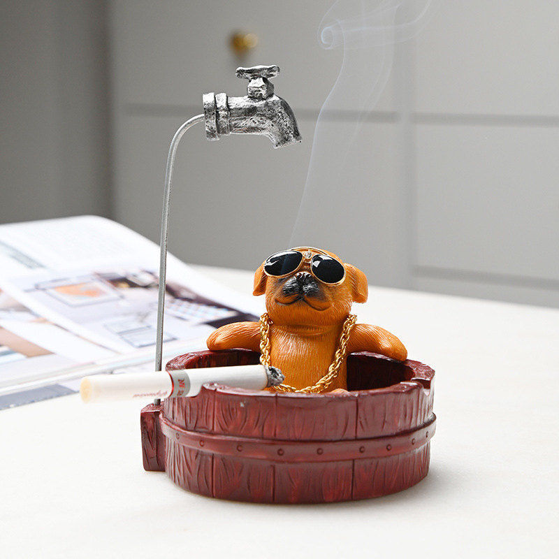 Cartoon Cutie Dog Creative Ashtray. Flying Ashtray Creative Office Decorated Pillage.