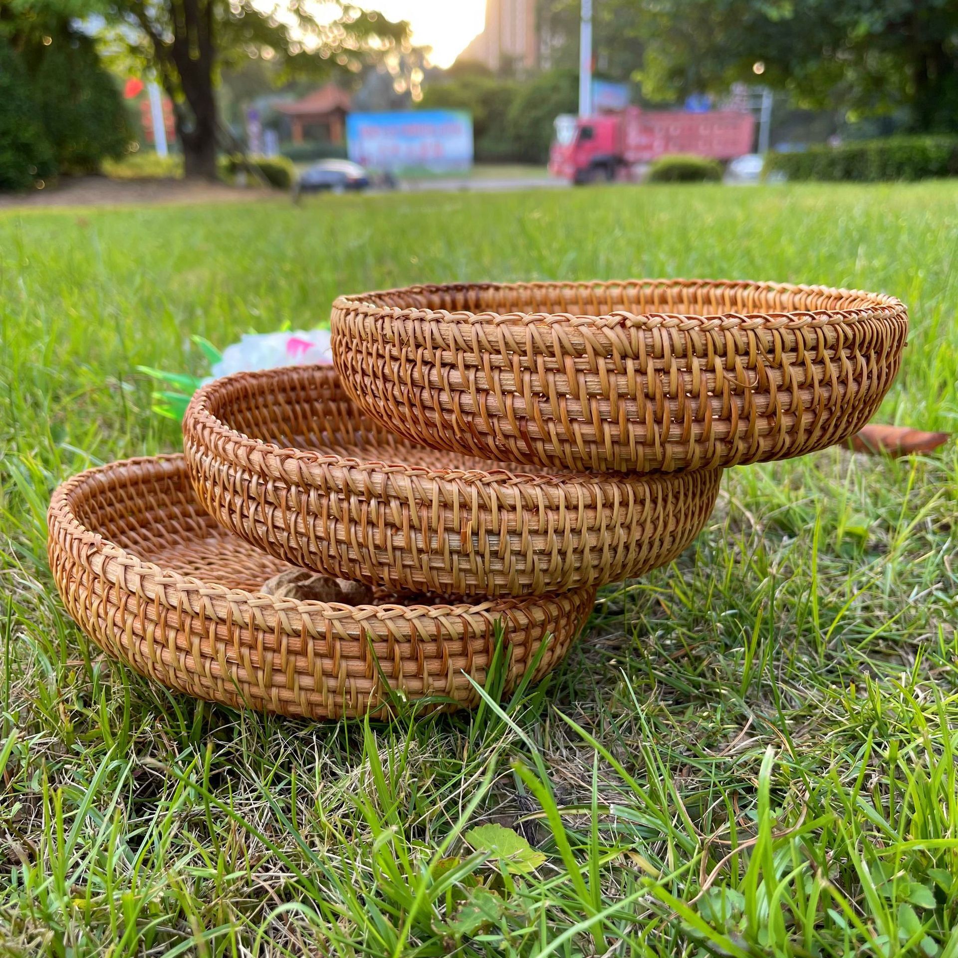 Hand-made fruit baskets.