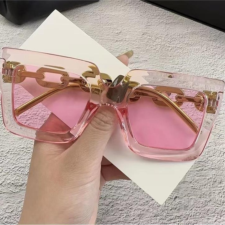 New cross-border chain UV-resistant sunglasses, European-American fashion box women's advanced sense sunglasses, direct sales.