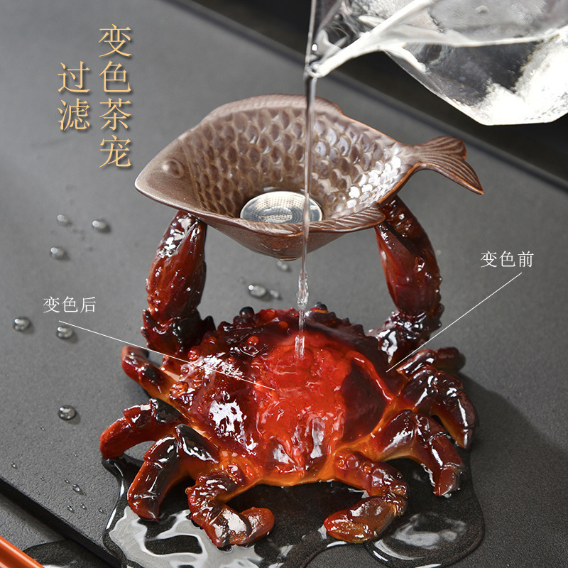 Tea ploughing, multi-purpose coloured crabs creatively develop a tea platter table