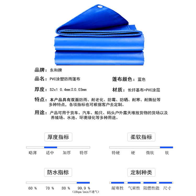 파란 방수포, 방수 방수포 PVC thicken, 방수포 거꾸로 한 옥외.